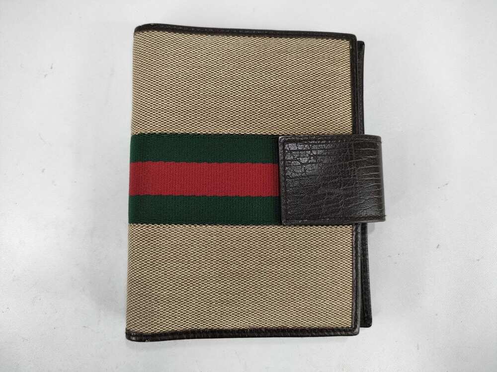 Gucci Beige and Brown Canvas Web Agenda Cover